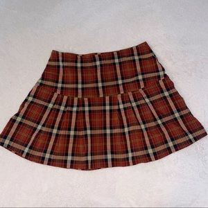 Vintage Pleated Mini Skirt Plaid